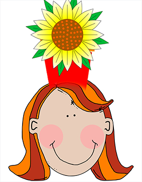 Smiling girl w flower