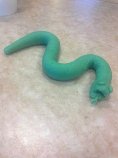 Gröna Mamban som jag skulpterade i dag. Trots svår ormfobi.