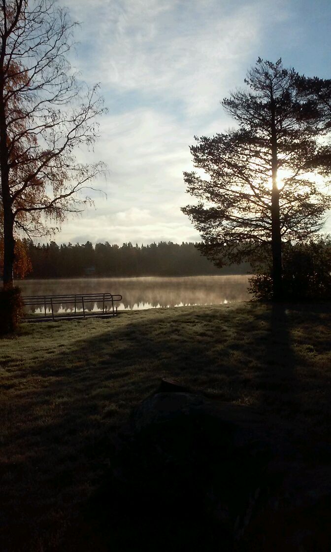 Tidig morgon vid sjön
