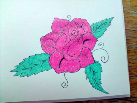 En ros jag ritade åt Helena på jobbet